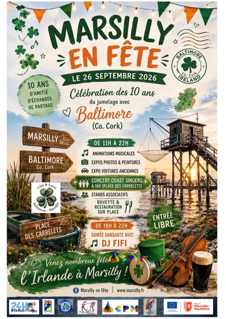 MARSILLY CELEBRE LES 10 ANS DU JUMELAGE AVEC BALTIMORE (CO.CORK)
